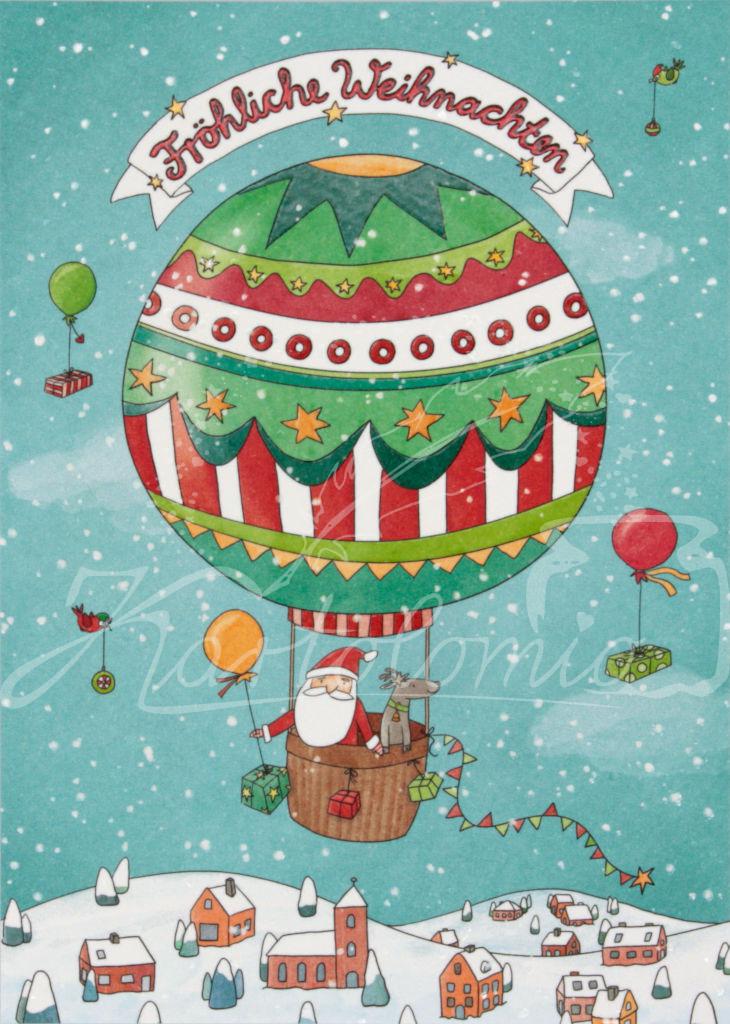 Fröhliche Weihnachten - Heißluftballon