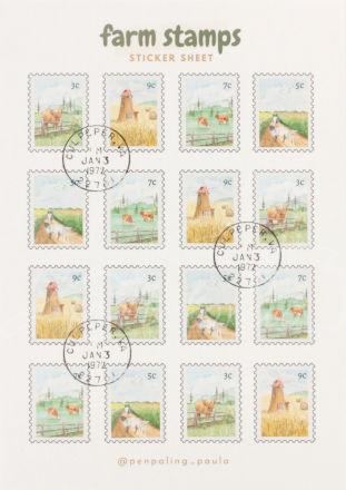 Farm stamps - Briefmarkensticker