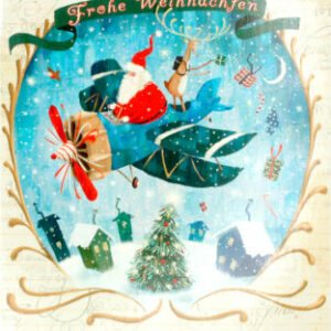 Frohe Weihnachten - Weihnachtsmann im Flugzeug