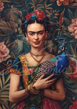 Frida Kahlo mit Pfau